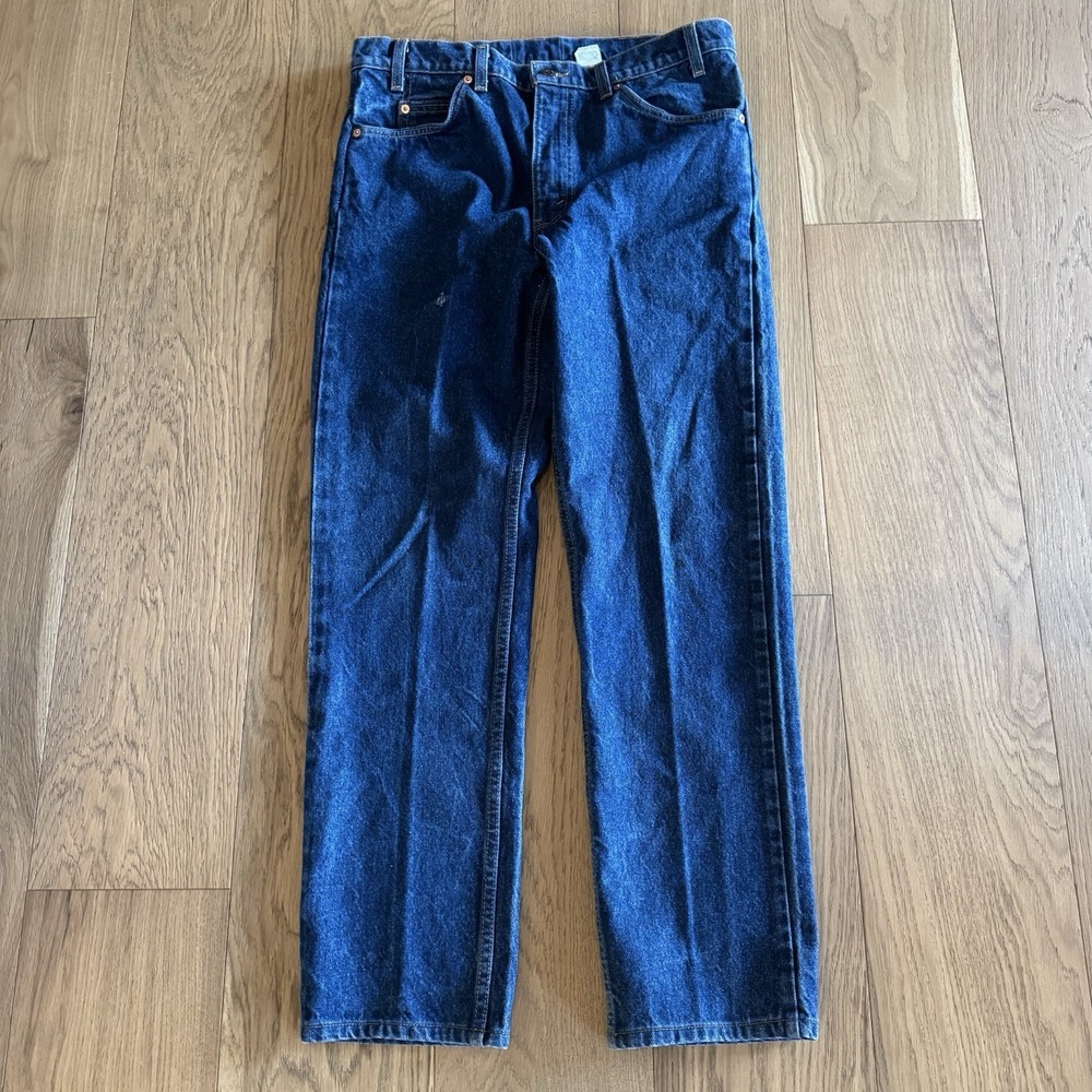 Vintage Levi's 505 Orange Tab Jeans 34x32 Indigo Dark Wash Denim Made in USA 90s